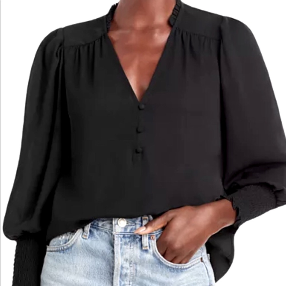 Aqua long sleeve blouse
